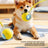 Rechargeable silicone dog ball in red - view 2