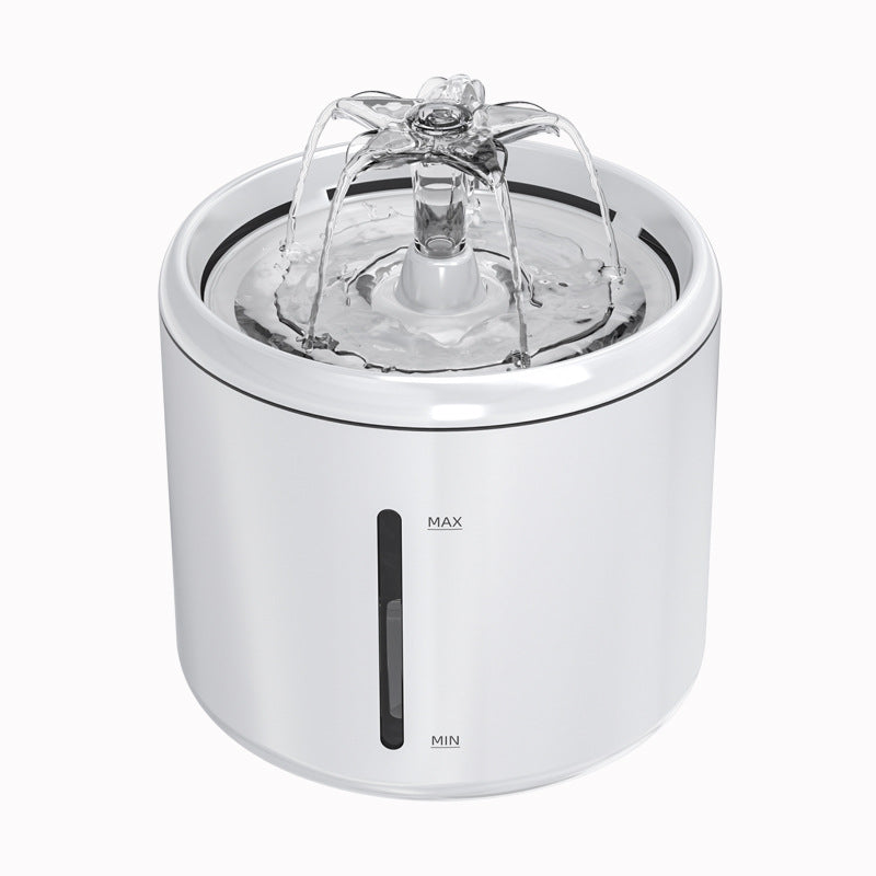 2.6L Transparent Flowing Water Pet Fountain with Smart Sensor and Circulating Filter