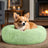 Round plush donut bed for cats and small dogs in Khaki, product gallery photo