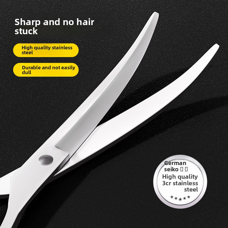 Straight, curved and thinning pet grooming shears with a matching comb