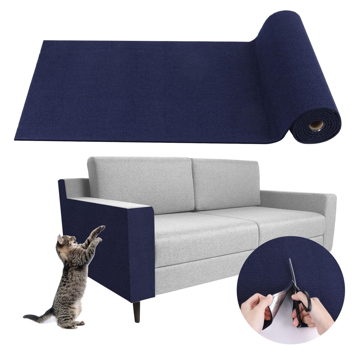 Self-Adhesive Cat Scratching Mat for Walls and Furniture Protection