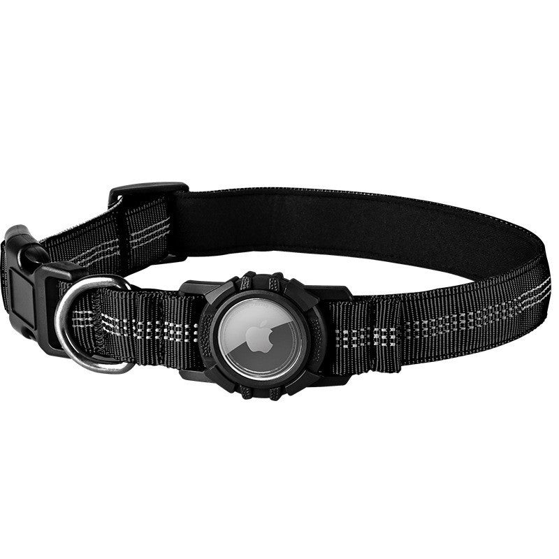 Nylon dog collar with waterproof AirTag holder case, tag not included, product image 8