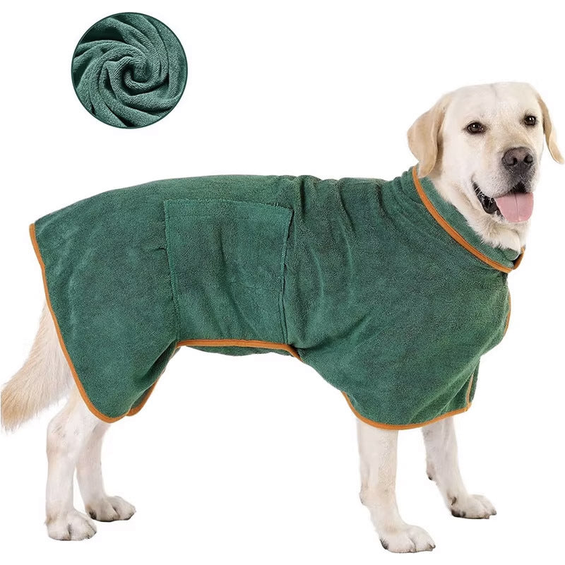 Quick dry dog bathrobe wrap, available in 5 colours, image 2