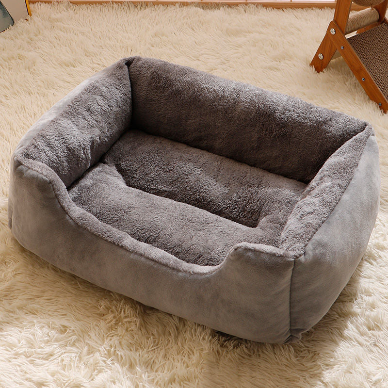 Soft flannel pet bed mat in Smoke Grey Thickened, size 63 x 48cm