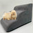Soft sponge pet steps with fabric cover, shown in 2 colours and styles