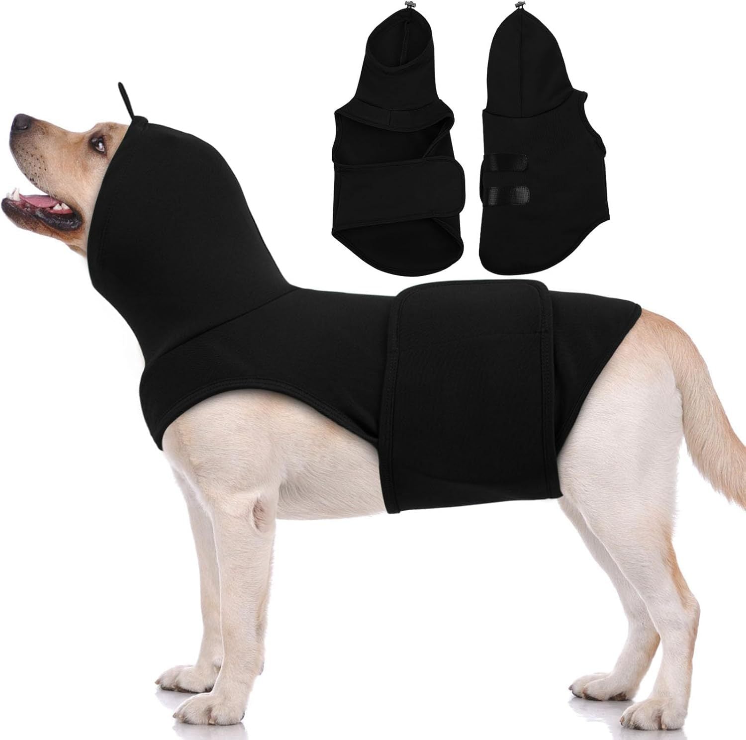 Black snug fit dog comfort vest, in Black, image 5
