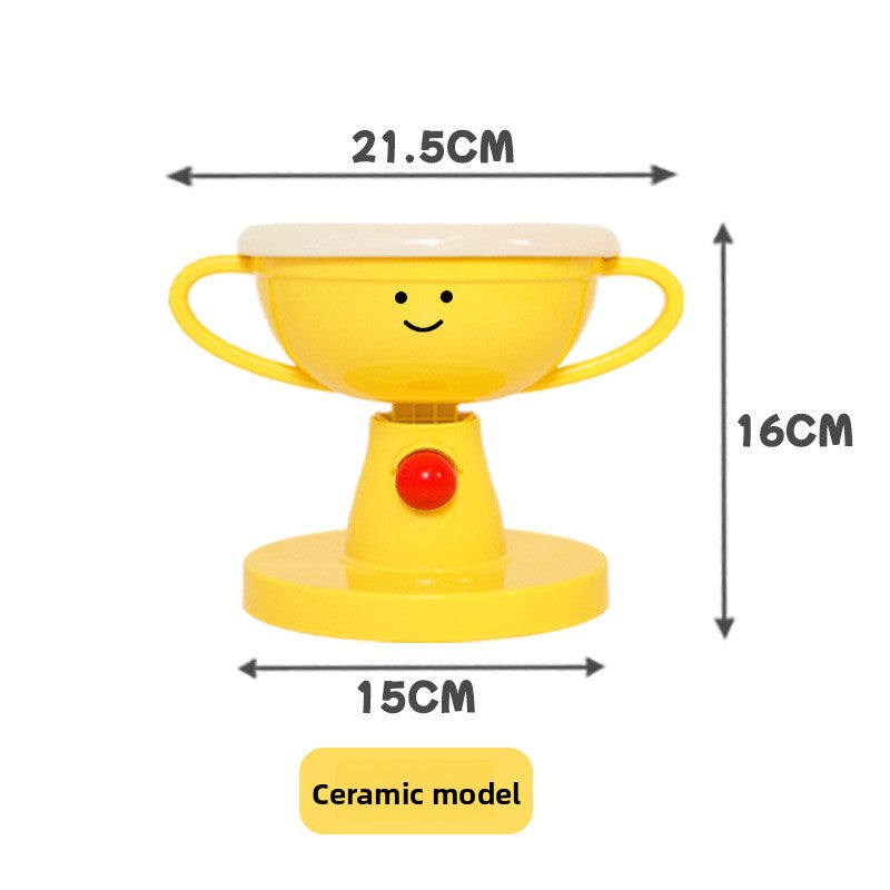 Anti-Spill Elevated Double Pet Bowl in Plastic or Ceramic with Neck Protection