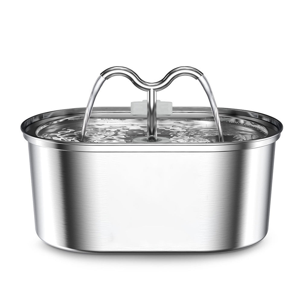 3.2L Stainless Steel Pet Water Fountain with Silent Pump and 3-Stage Filtration