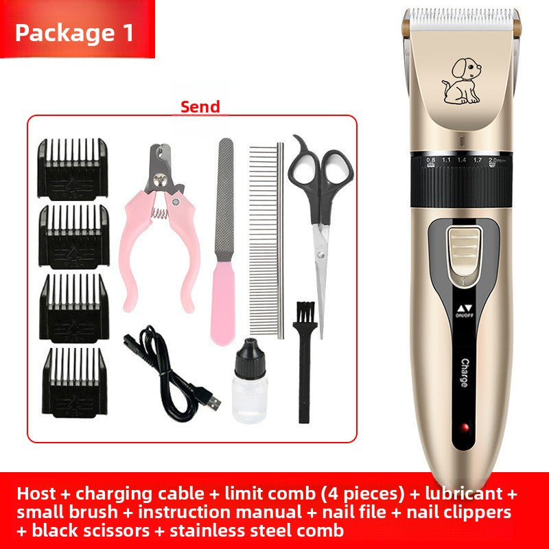 Quiet Cordless Pet Hair Clipper Set, Rechargeable for Dogs and Cats