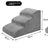 Grey 3 step foam dog stairs measuring 60 x 40 x 40cm