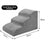 Grey compact 3 step foam dog stairs measuring 58 x 31 x 28cm