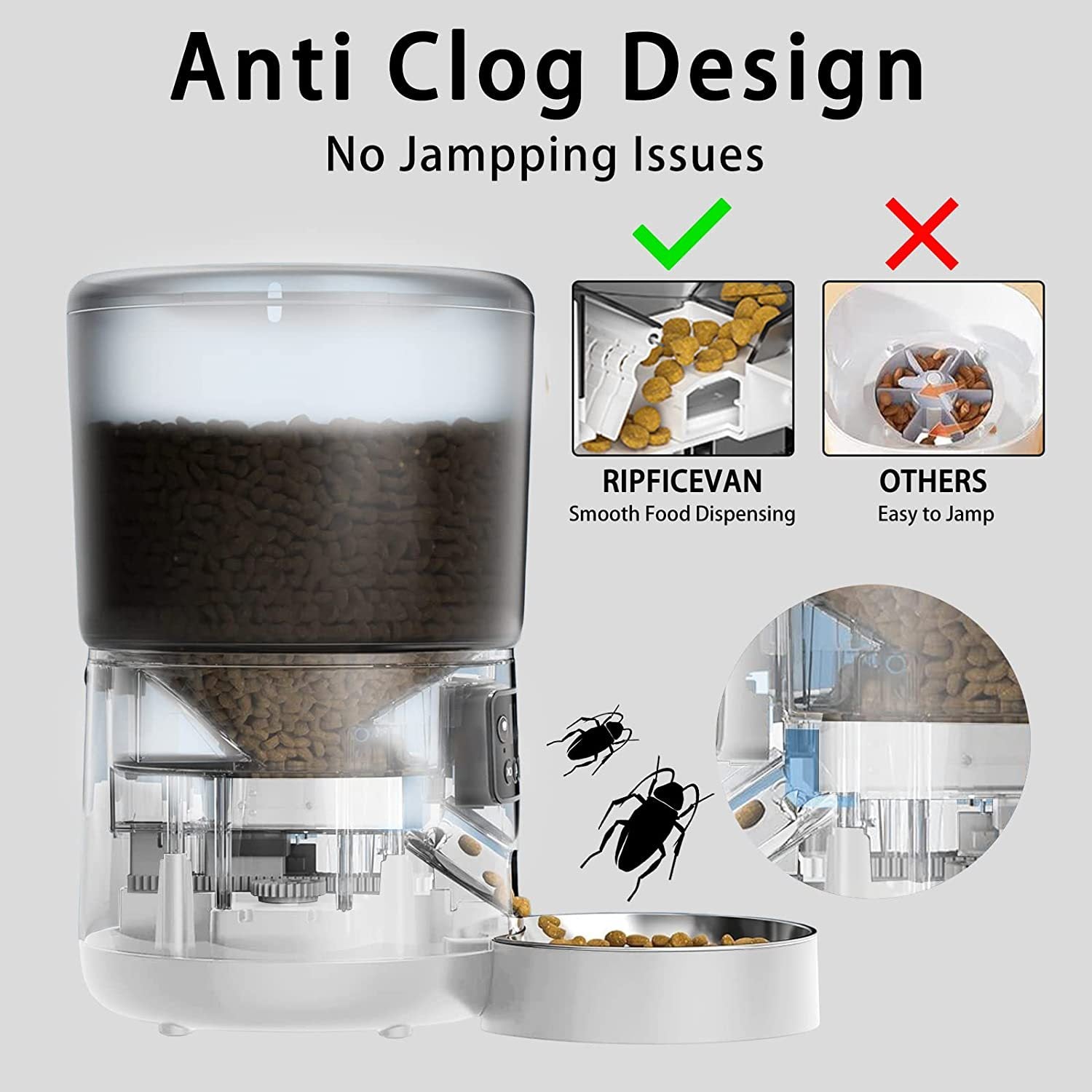 Automatic 4L Cat Feeder with App Control and Timed Portion Dispensing