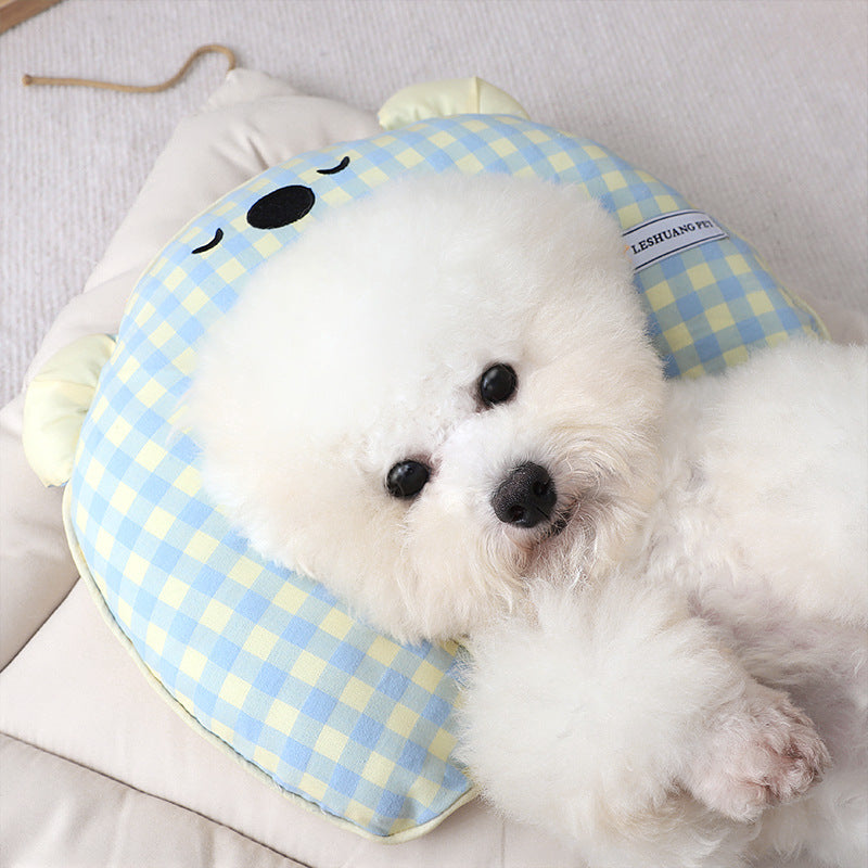 Sea salt green bear dog chin pillow in soft cotton, photo 3