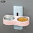 Adjustable Height Ceramic Pet Food Bowl for Cats and Dogs in Blue and Pink, Brown or Grey