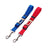 Pet car seat belt safety lead in blue with metal clip
