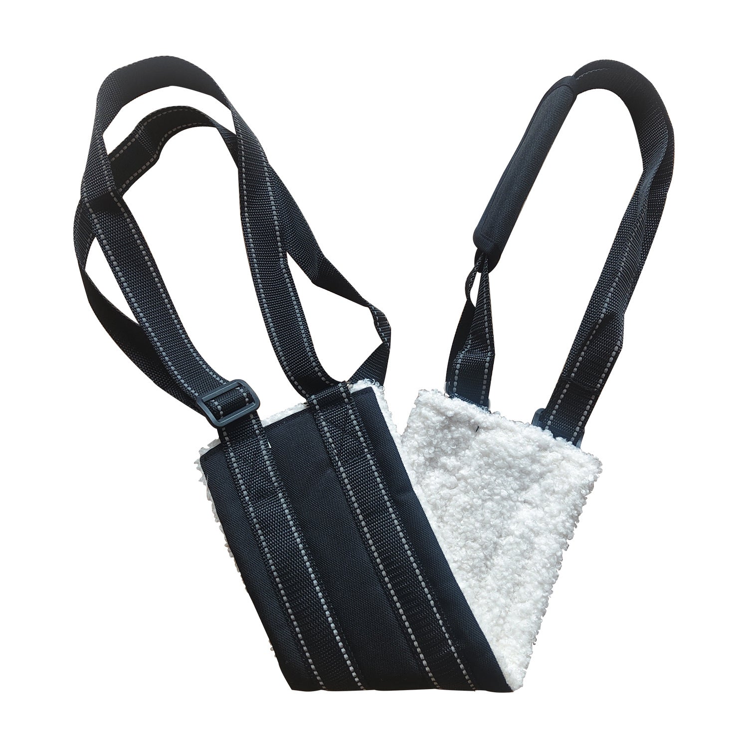 Black fleece lined rear support harness for senior dogs, product image 7