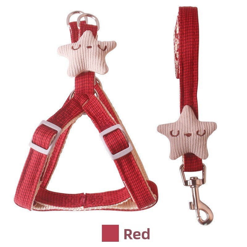 Printed chest harness and lead set for small dogs, available from Pet Royale UK
