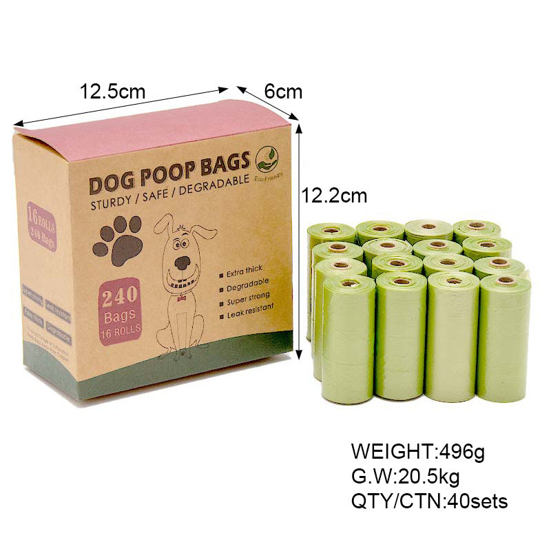 Degradable Pet Waste Bags on a Roll, Optional Dispenser