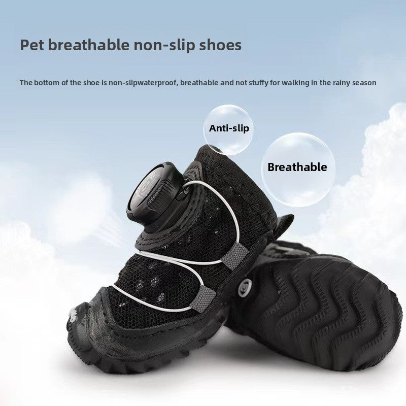 Soft sole anti slip shoes for small dogs in blue, view 1