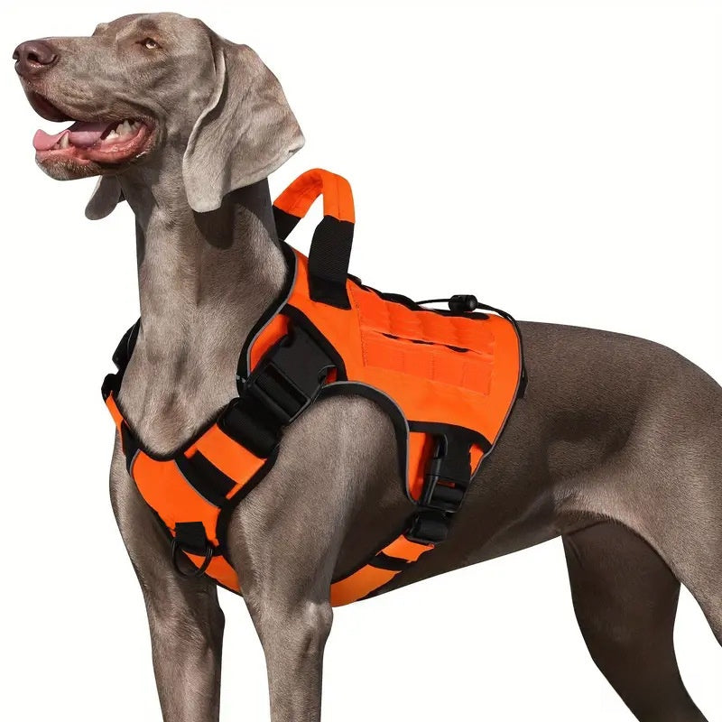 Tactical Oxford cloth dog harness vest in army green, product image 23