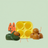 Four-Compartment Silicone Dog Snack Tray, Reusable and Easy to Clean, Yellow or Pink