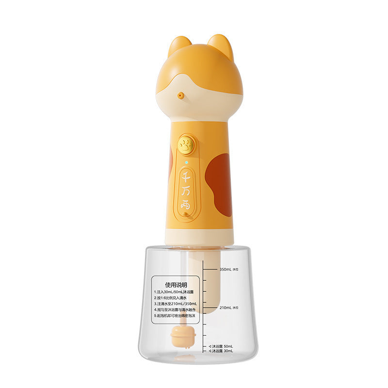 Cat-Shaped Bubble Machine for Pet Bath Time Foam