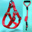 Three piece dog harness, collar and lead set in blue