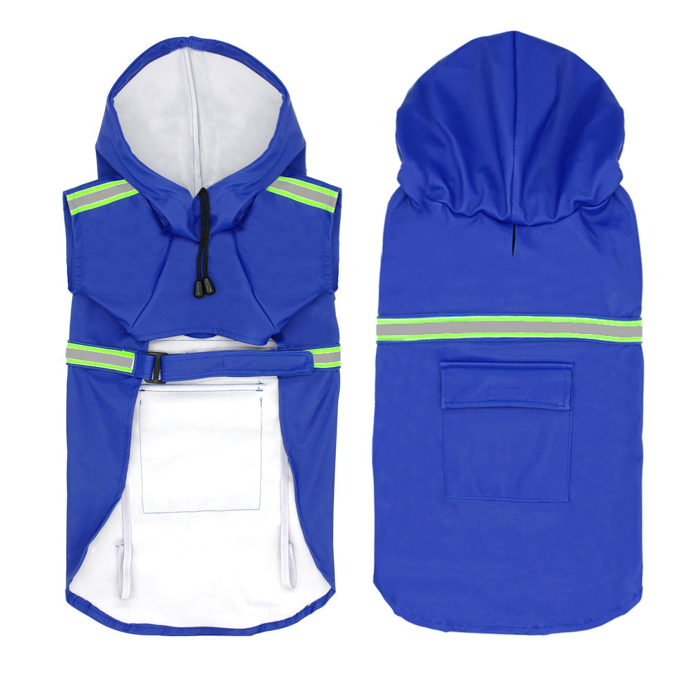 Hooded reflective waterproof dog raincoat, available in 7 colours, sizes Small to 5XL, image 5