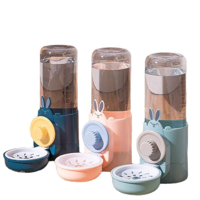 Hanging Automatic Small Pet Water Bottle and Feeder Combo for Rabbits and Hamsters