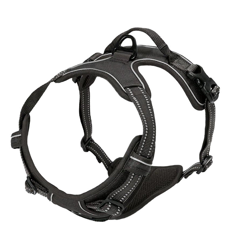 Reflective burst proof dog harness in orange with matching lead