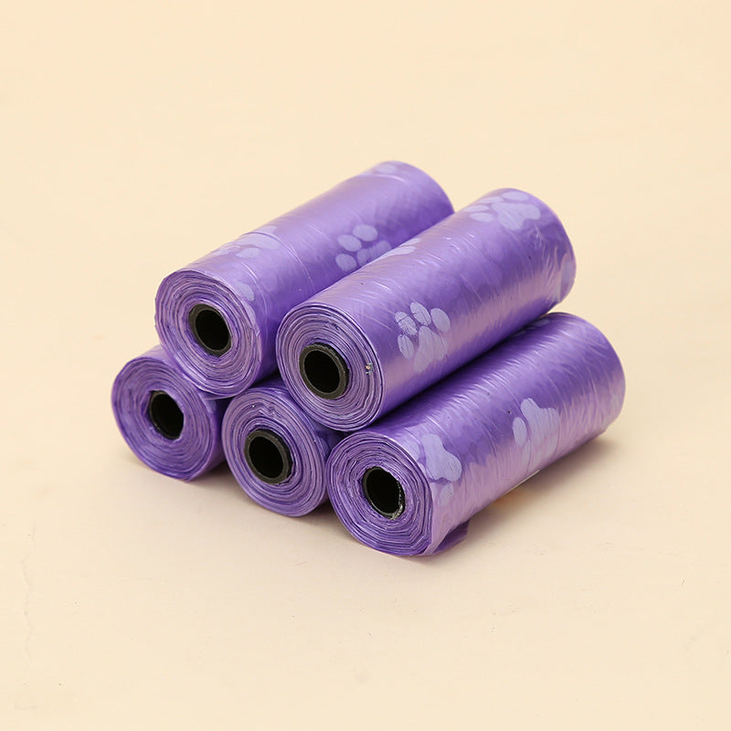 Pet Waste Bags on Rolls with Cat Paw Print, Leak-Proof