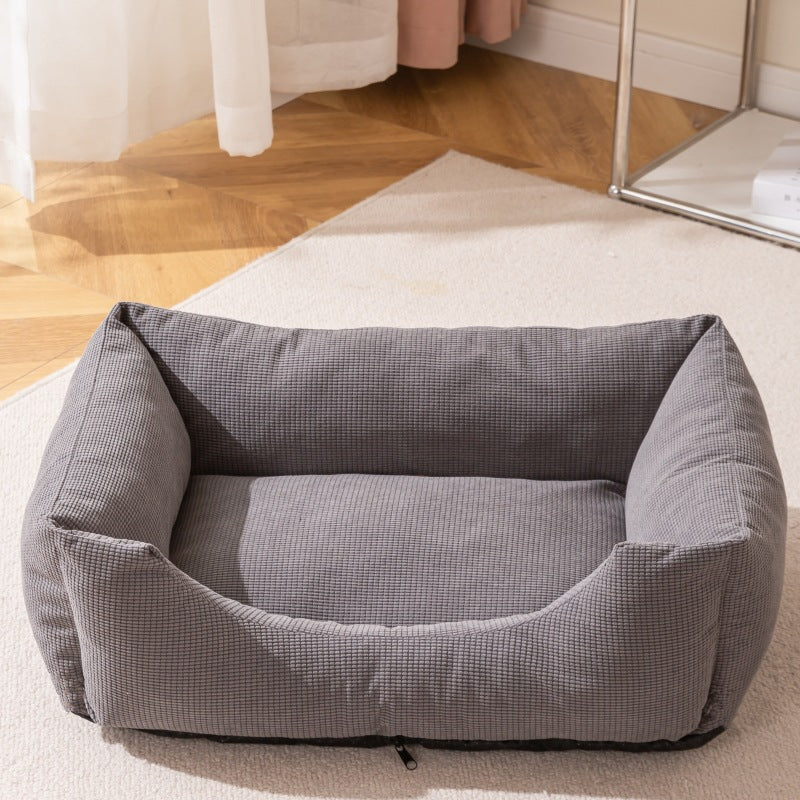 Washable Padded Pet Bed with Removable Cover for Dogs and Cats