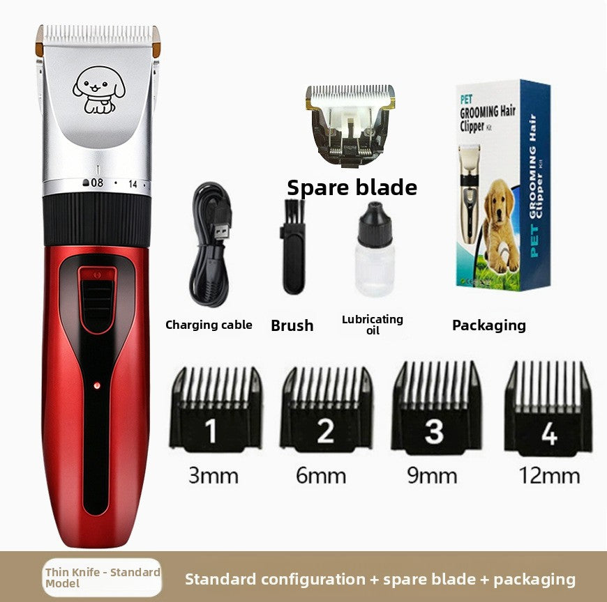 Cordless Pet Hair Trimmer, 6500 RPM with Comb and Scissor Options