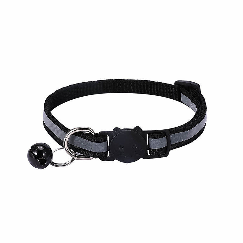 Reflective cat collar with cat-head buckle in 13 colour options