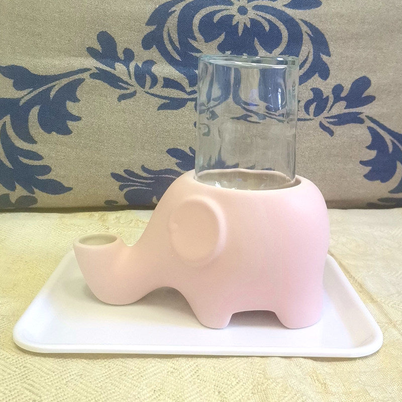 Ceramic elephant cat water dispenser, detail photo 11