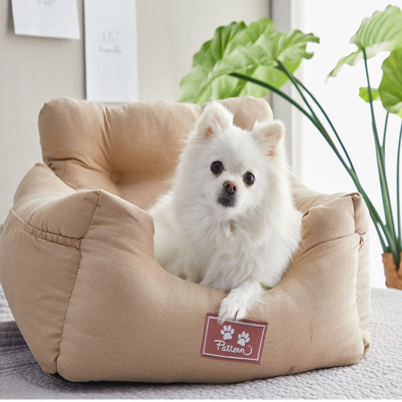 Portable dog car seat bed on a back seat for travel, photo 7