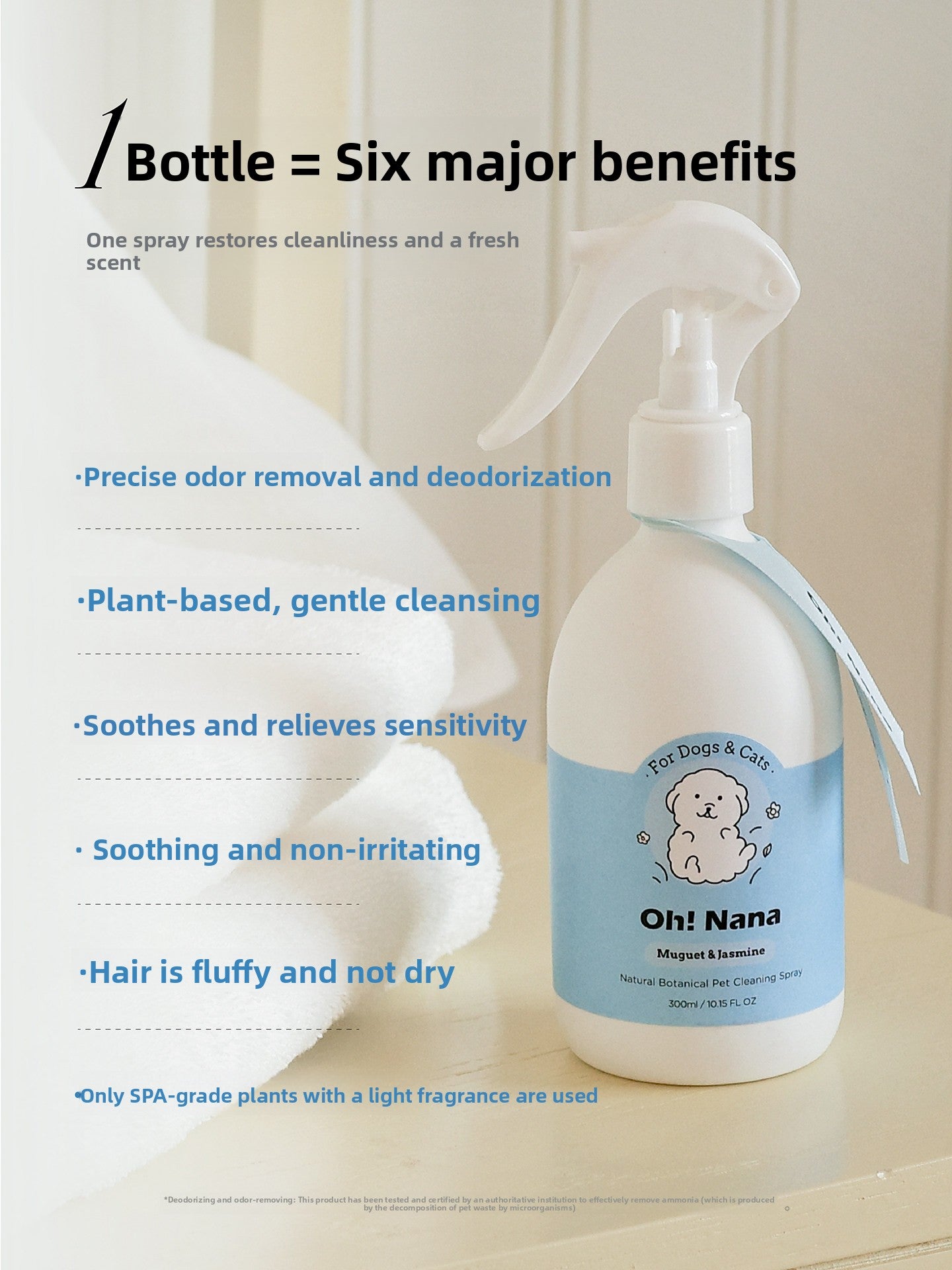 Pet Deodorising Perfume Spray, Lily Jasmine or Rose Fir Scent
