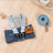 Denim and check pet harness and hat set, available from Pet Royale UK