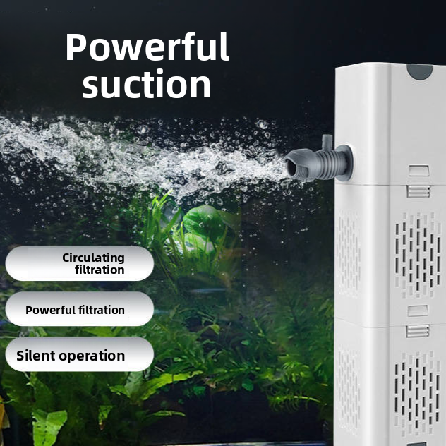 Submersible three in one aquarium filter pump for fish tanks, view 3