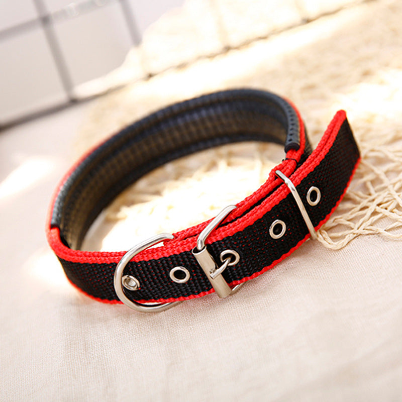 Foam padded adjustable dog collar, available from Pet Royale UK