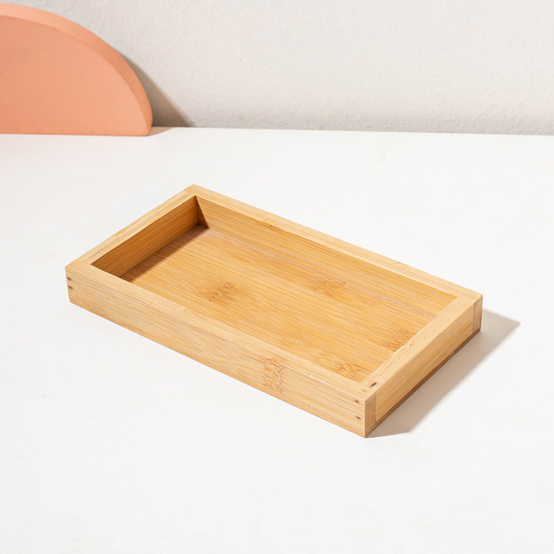 Square ceramic pet dishes on a raised bamboo feeding tray, view 10
