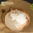 Hand woven round cotton and linen pet nest in grey, view 2