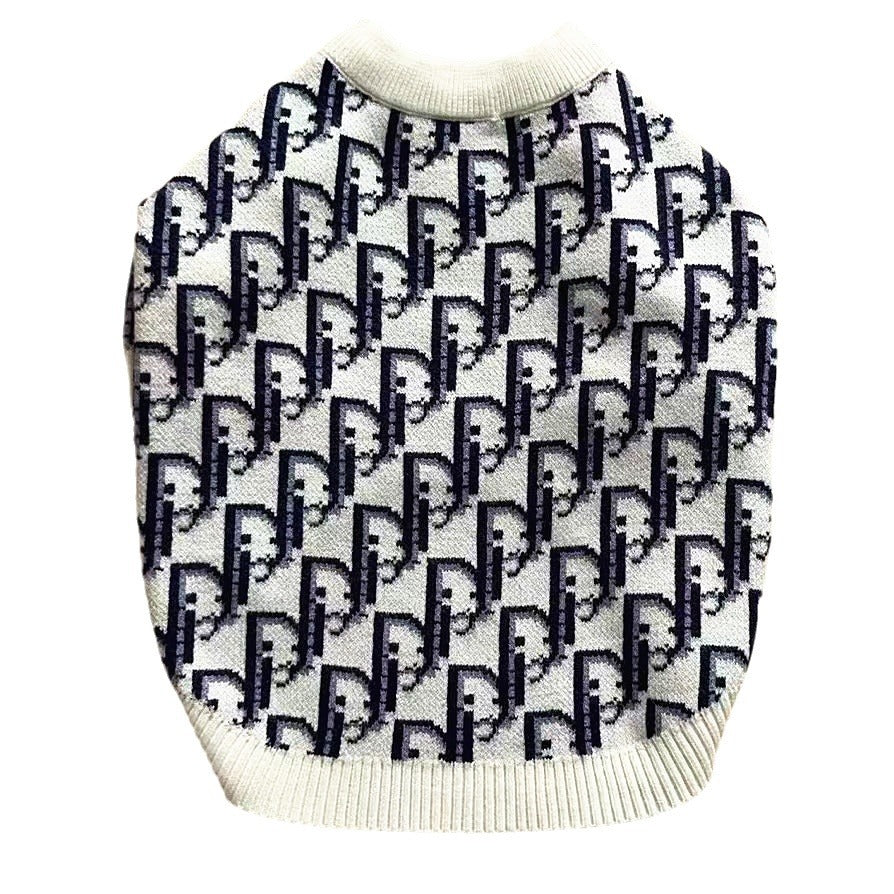 Blue and white cotton dog t shirt, in Blue and White, image 5