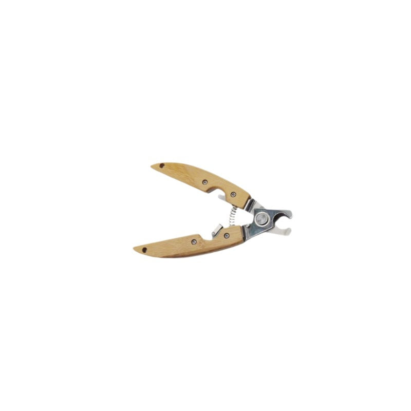 Wooden Handle Stainless Steel Dog Nail Clippers, Anti-Splash