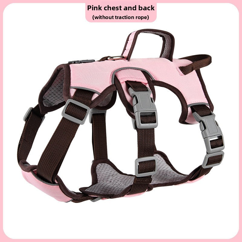 Escape-resistant reflective dog harness, 3 sizes available from Pet Royale UK