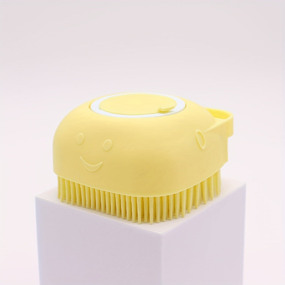 Refillable Shampoo Bath Brush for Dogs and Cats, Soft Silicone