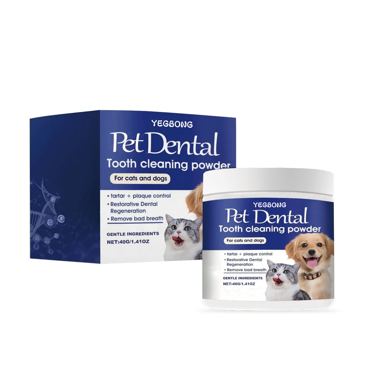 Pet Dental Powder for Teeth Stains and Fresh Breath, Daily Care