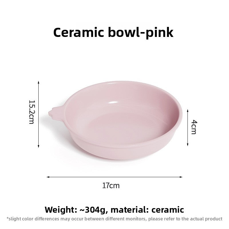 Ceramic Pet Bowl with Elevated Stand for Cats and Dogs in Four Colours