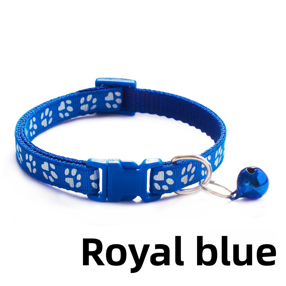 Elastic nylon cat collar with bell and paw print patch, product image 9