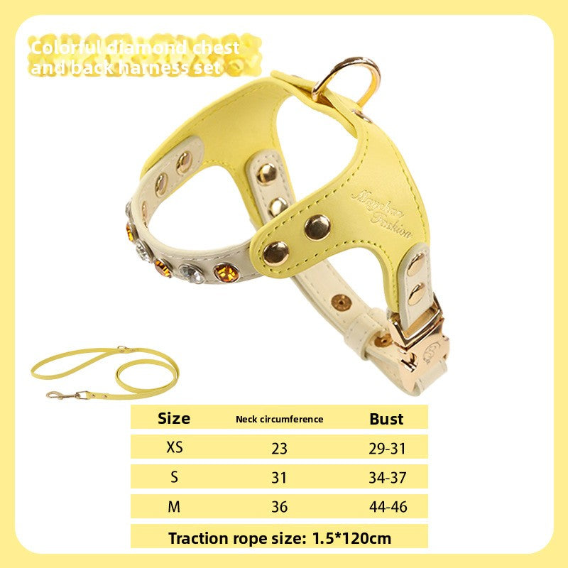 PU leather small dog harness and lead set, 3 sizes available